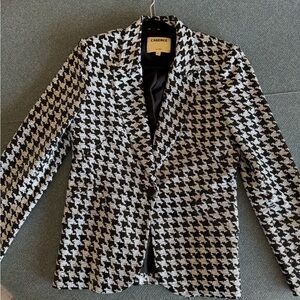L'AGENCE Sequin Black and White Houndstooth Jacket